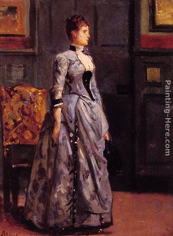 Portrait of a Woman in Blue painting - Alfred Stevens Portrait of a Woman in Blue art painting
